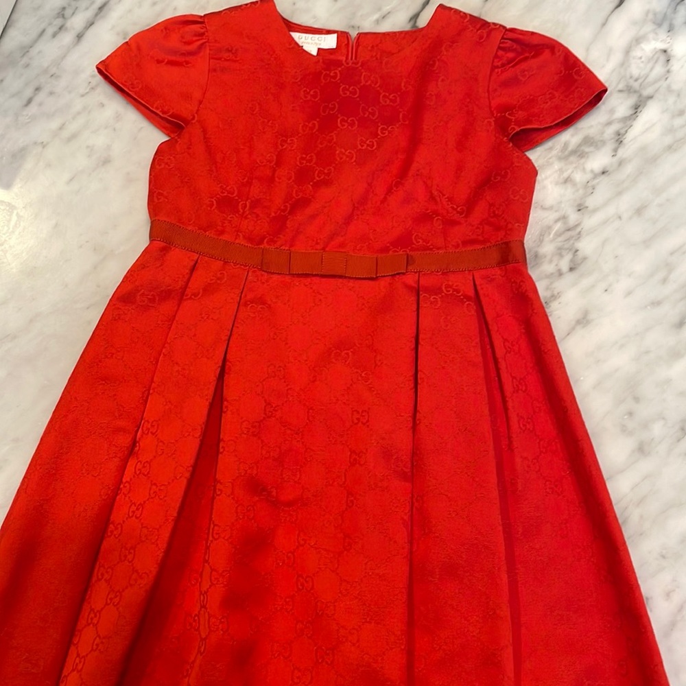 Red Gucci kid dress size24m